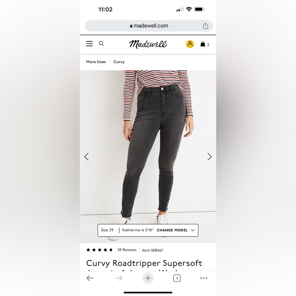 Madewell curvy road-tripper jeans